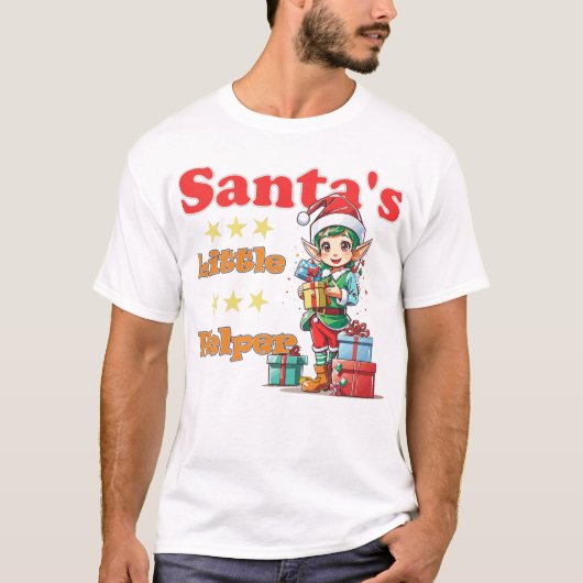 Kawaii Santa's kleine helper voor hem T-shirt (Voorkant)
