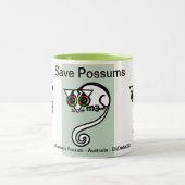 Kawaii - Save POSSUMS - Bedreigd - Australië Tweekleurige Koffiemok (Center)