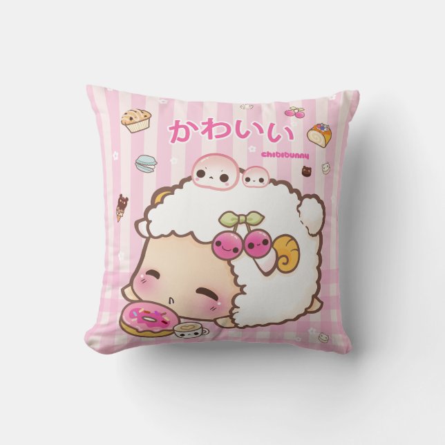 Kawaii schaap en schattige donut kussen (Voorkant)