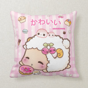 Kawaii schaap en schattige donut kussen
