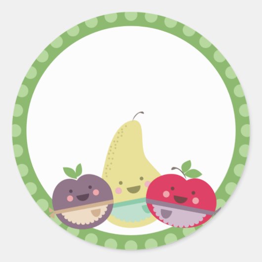 Kawaii schattig fruit bakken bakkerij cadeau label (Voorkant)