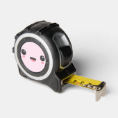 Kawaii, schattig gelukkig gezicht, lichtroze rolmaat (Hoek)