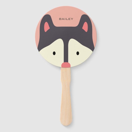 Kawaii schattig klein puppy hond. Husky. Handwaaier (Voorkant)