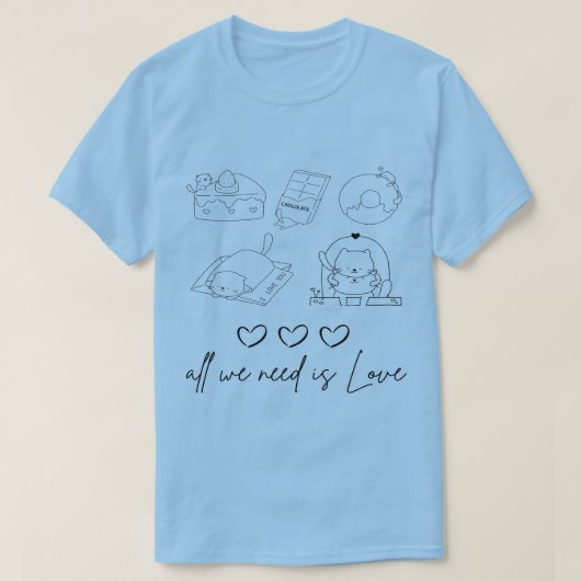 kawaii schattig liefde t-shirt (Design voorkant)