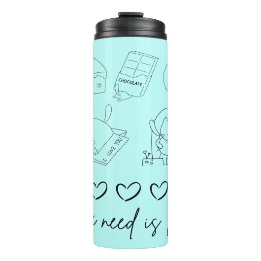 kawaii schattig liefde thermosbeker (Voorkant)