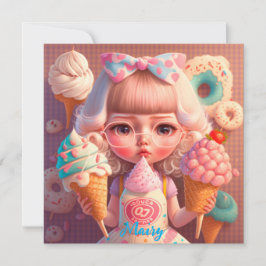 Kawaii schattig meisje met ijsjes