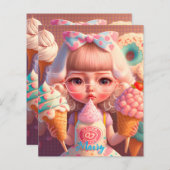 Kawaii schattig meisje met ijsjes (Voorkant / Achterkant)