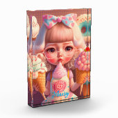 Kawaii schattig meisje met ijsjes   fotoblokken (Links)