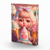 Kawaii schattig meisje met ijsjes   fotoblokken (Rechts)