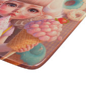 Kawaii schattig meisje met ijsjes snijplank (Hoek)