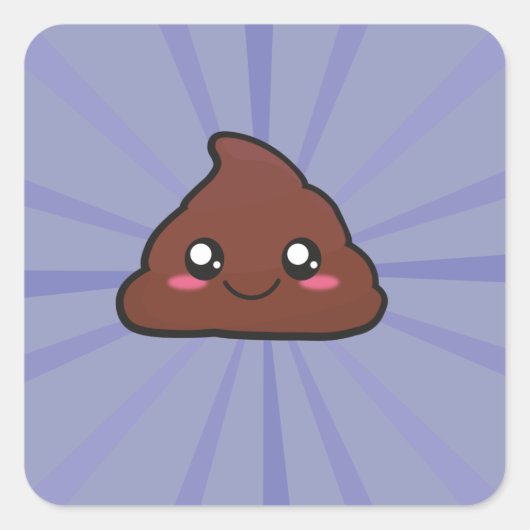 Kawaii schattig poep sticker (Voorkant)