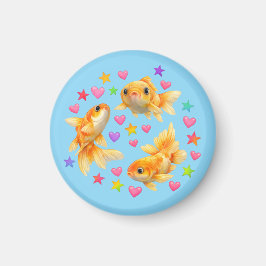 kawaii schattig y2k regenboog goudvis  magneet