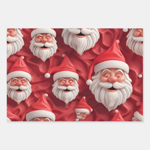 Kawaii Schattige 3D Santa Inpakpapier Vel
