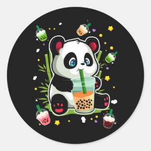 Kawaii Schattige Anime Panda Drink Bubble Boba Tea Ronde Sticker