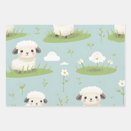 Kawaii Schattige Baby Sheep Inpakpapier Vel