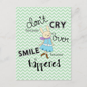 Kawaii Schattige Bunny Cartoon Inspirerend Quote Briefkaart