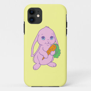 Kawaii Schattige Cartoon Konijn Konijn Wortel iPhone 11 Hoesje