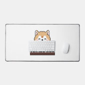 Kawaii Schattige Dog Playing Piano Keyboard Bureaumat (Keyboard & Muis)