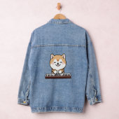 Kawaii Schattige Dog Playing Piano Keyboard Denim Jacket (Hangar)