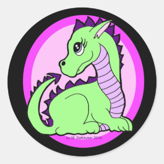 Kawaii Schattige Dragon Ronde Sticker