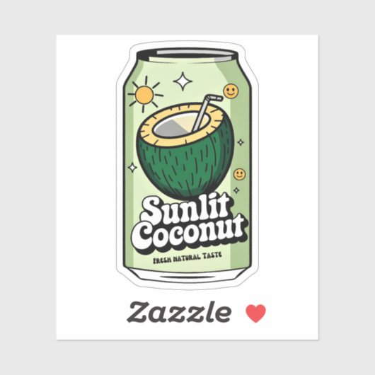 Kawaii Schattige Fun Fruity Coconut Juice Drink Sticker (Vel)