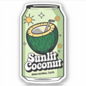 Kawaii Schattige Fun Fruity Coconut Juice Drink Sticker (Voorkant)