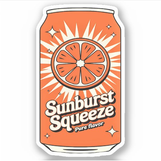 Kawaii Schattige Fun Fruity Sinaasappel Juice Drin Sticker (Voorkant)