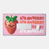 Kawaii Schattige Happy Strawberry Pop Stijl Bureaumat (Keyboard & Muis)