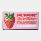 Kawaii Schattige Happy Strawberry Pop Stijl Bureaumat (Voorkant)