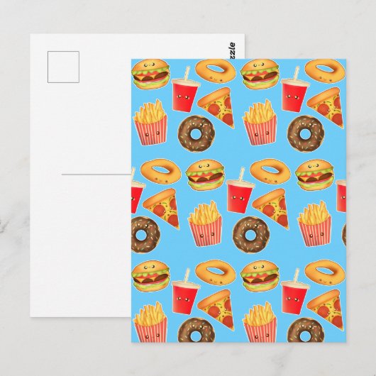Kawaii Schattige junkfood Briefkaart (Voorkant / Achterkant)