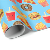 Kawaii Schattige junkfood Cadeaupapier (Rol Hoek)