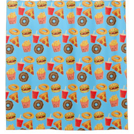 Kawaii Schattige junkfood Douchegordijn