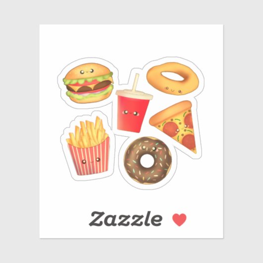 Kawaii Schattige junkfood Sticker (Vel)