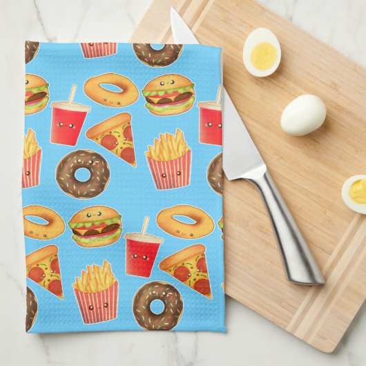 Kawaii Schattige junkfood Theedoek (Quarter Fold)