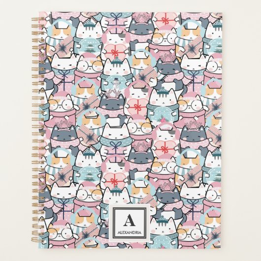 Kawaii Schattige kattenpatroon (3) Planner (Voorkant)