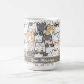 Kawaii Schattige kattenpatroon gepersonaliseerd Koffiemok (Center)