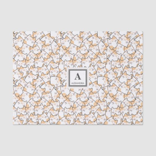 Kawaii Schattige kattenpatroon Tissuepapier (Voorkant)