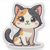 Kawaii Schattige Lapjeskat Sticker voor Kattenlief (Voorkant)
