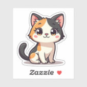 Kawaii Schattige Lapjeskat Sticker voor Kattenlief (Vel)
