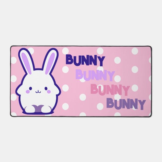 Kawaii Schattige Pastel Bunny Pop Stijl Polka Dot Bureaumat (Voorkant)