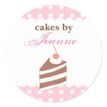 KAWAII schattige PINK Cake Bakery Logo Label Stick