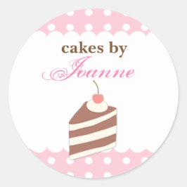 KAWAII schattige PINK Cake Bakery Logo Label Stick
