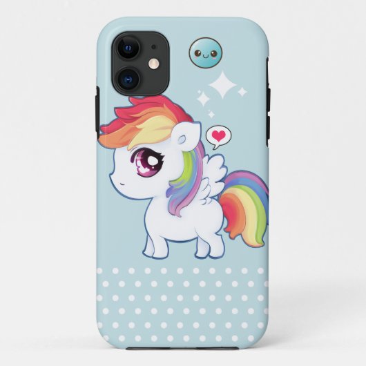 Kawaii schattige regenboogregenboog pony Case-Mate iPhone case (Achterkant)