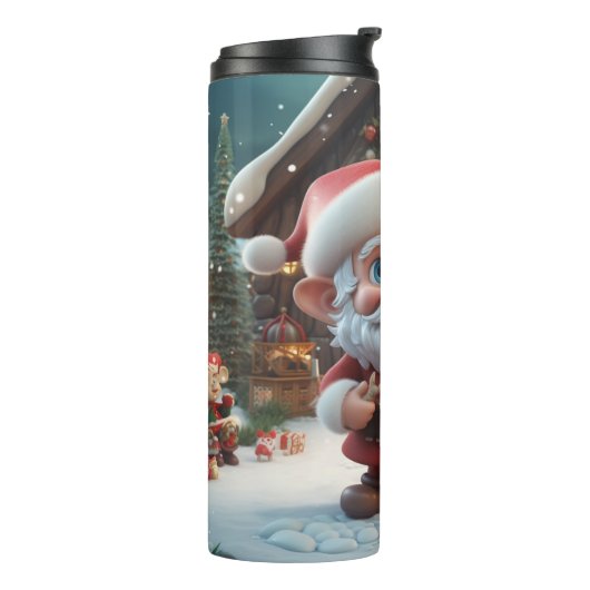 Kawaii Schattige Santa Thermosbeker (Gedraaid links)