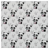 Kawaii Schattige speels Panda Surface Pattern Desi Stof (Swatch)