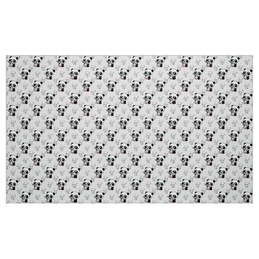 Kawaii Schattige speels Panda Surface Pattern Desi Stof (Fat Quarter)