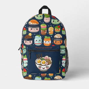 Kawaii Schattigee aangepaste Ramen Cat Bedrukte Rugzak