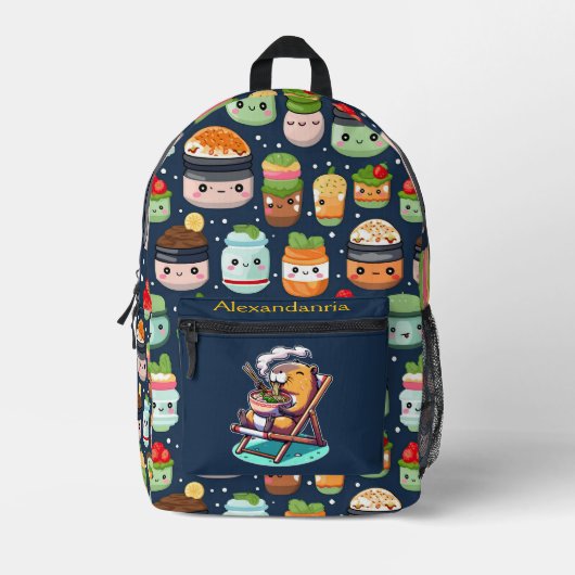 Kawaii Schattigee aangepaste Ramen Cat Bedrukte Rugzak (Voorkant)