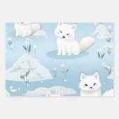 Kawaii Schattigee Baby Arctic Foxes Inpakpapier Vel (Voorkant)