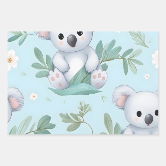 Kawaii Schattigee Baby Koala Beren Inpakpapier Vel (Voorkant)